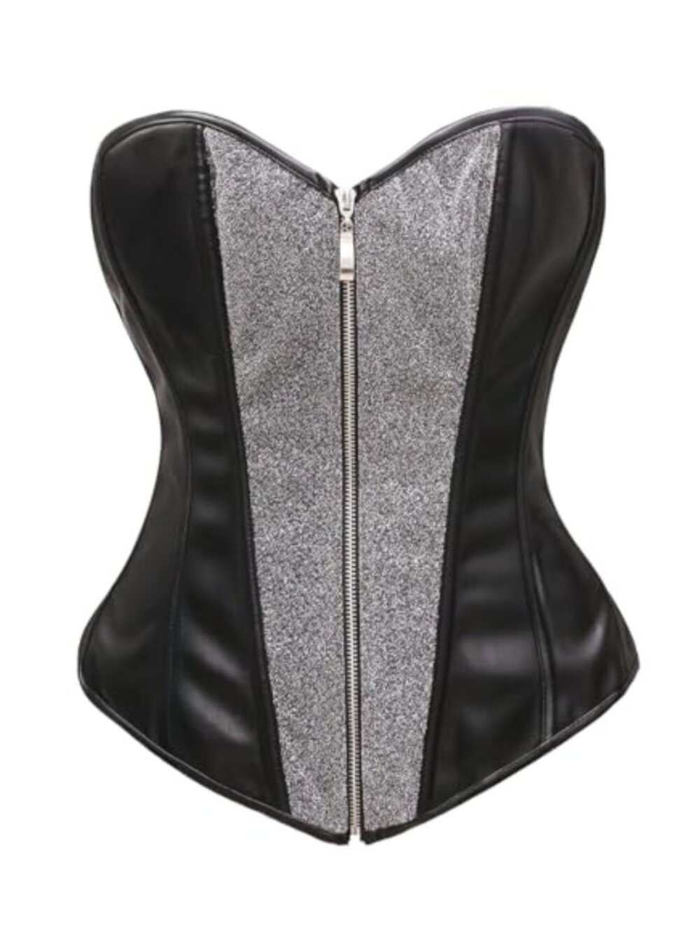 Womens Faux Leather Waist Cincher Underbust Boned Corset Shapewear